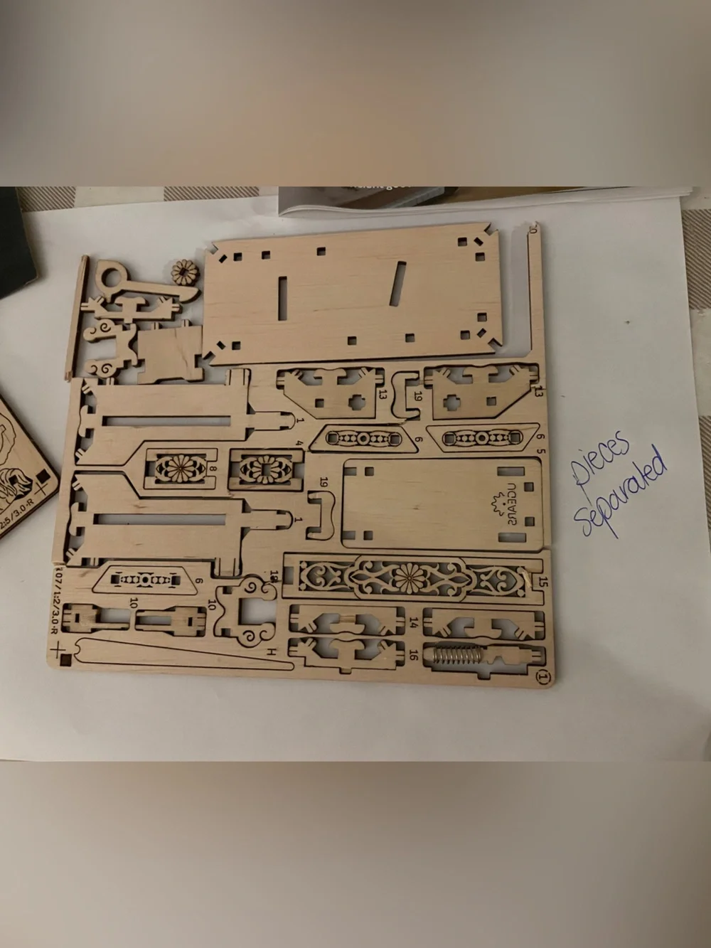 UGEARS Wood Dragon 3D Laser-Cut Puzzle Kit *1 page piece taped/box is taped*